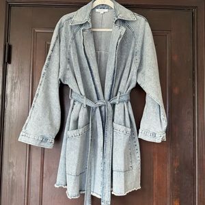 Nordstrom Belle & Bloom Denim Belted Jacket, Small/Medium